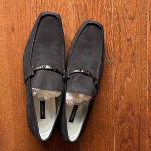 Debut (Italy) Men’s Black Slip-On Loafers with Metal Bit Accent